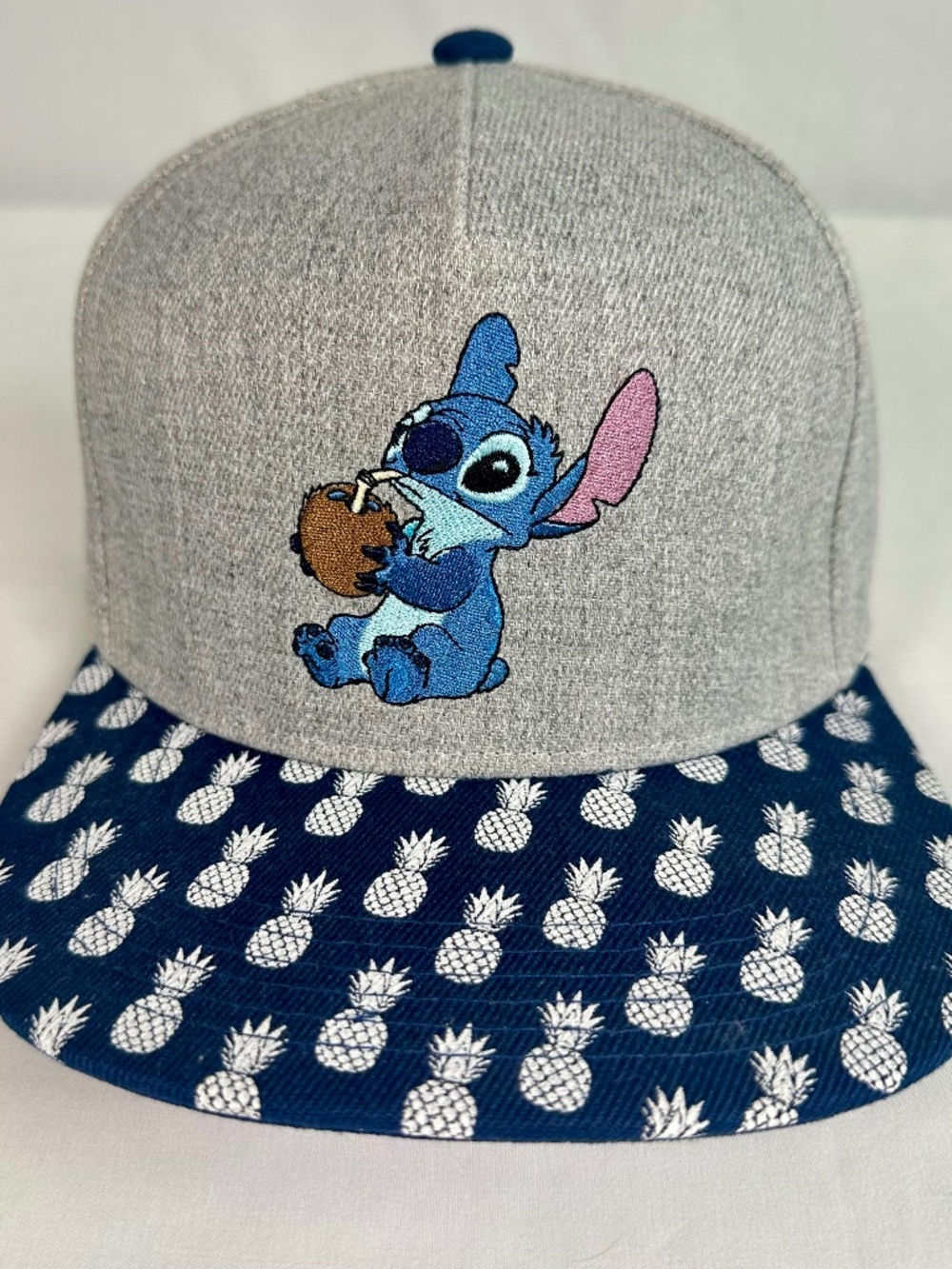 Lilo and Stitch Disney Pineapple Brim Snapback Truckers Hat Blue Pink Gray